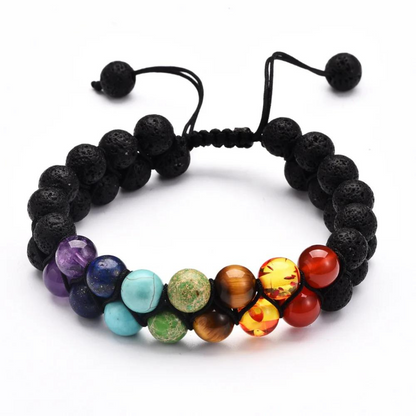 Pulsera  7 Chakras Tejido Doble