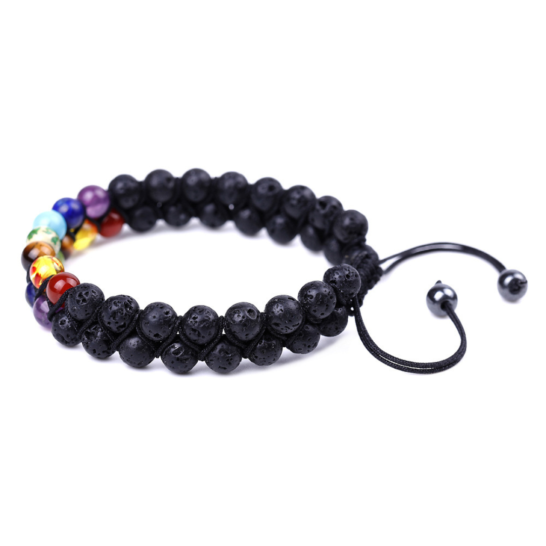 Pulsera  7 Chakras Tejido Doble